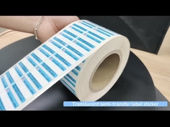 85um 1.5mil Matte Sliver Semi Transfer Tamper Evident Etiqueta adesiva con bajo residuo